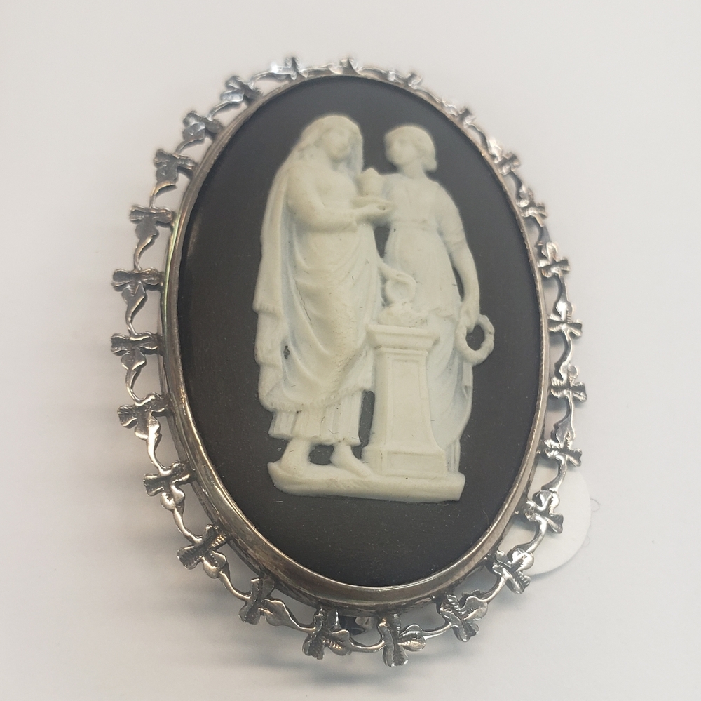 Wedgwood Black and White Cameo Brooch